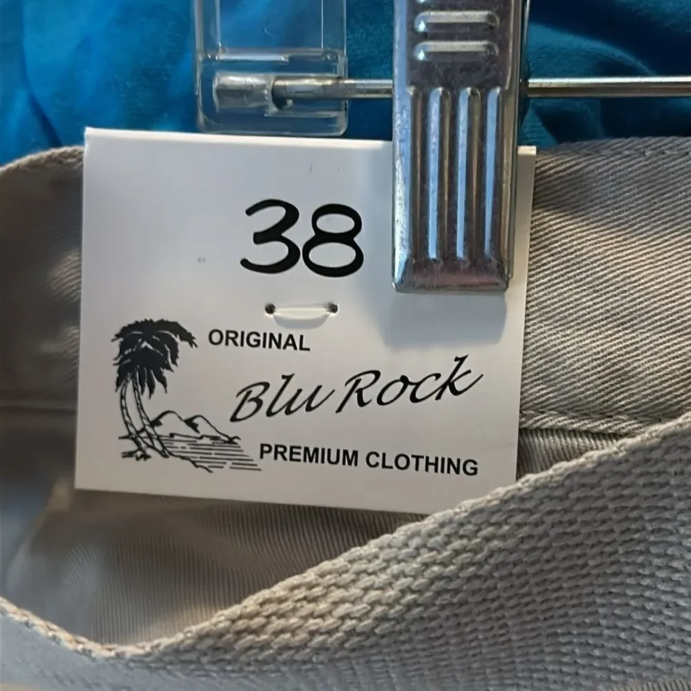 Blu Rock Cargo Shorts Men’s Size 38 Tan – Utility Pockets Outdoor Casual